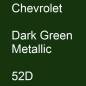 Preview: Chevrolet, Dark Green Metallic, 52D.